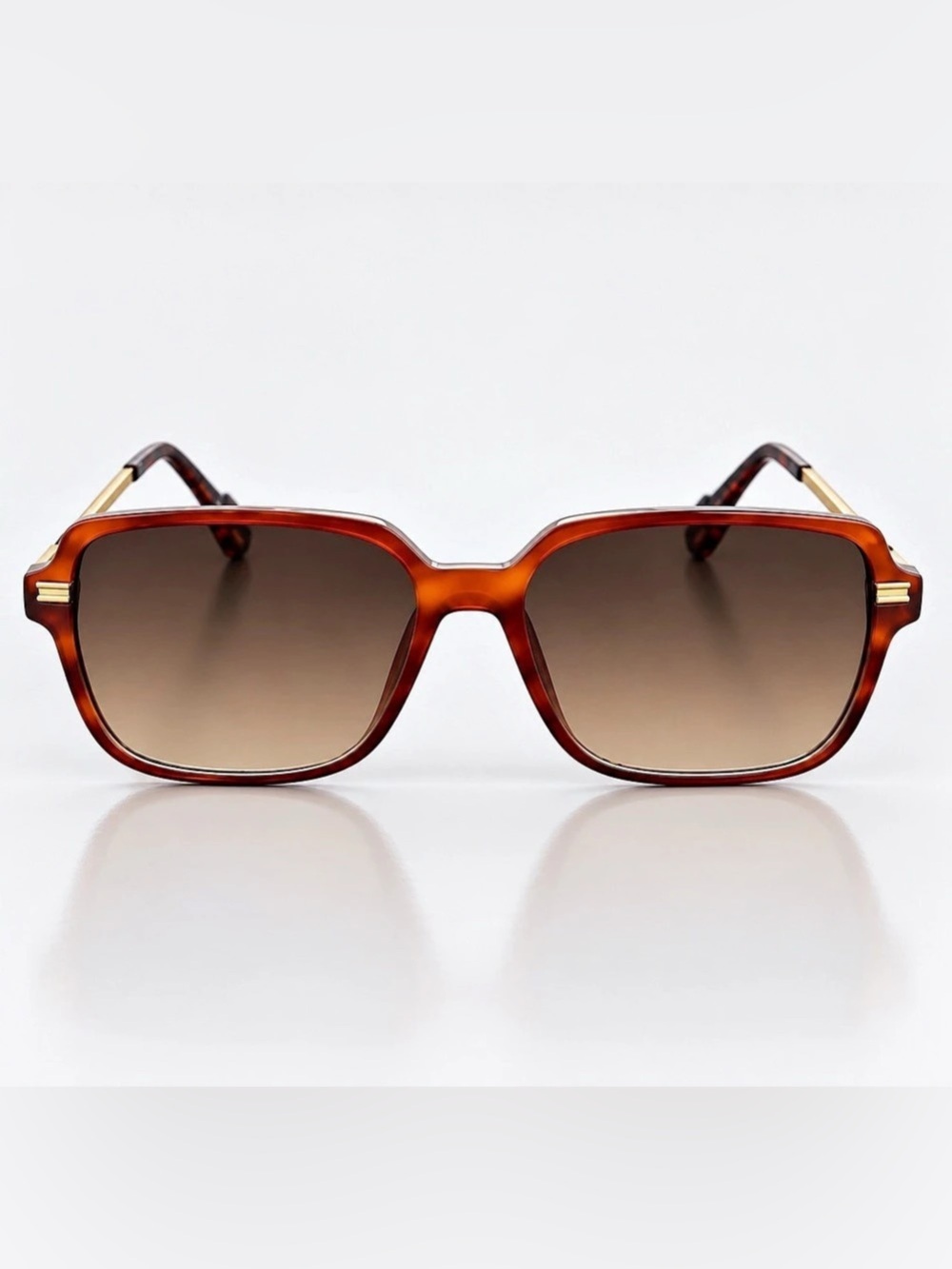 Free People Oversized Square Tortoise Brown Gradient Sunglasses